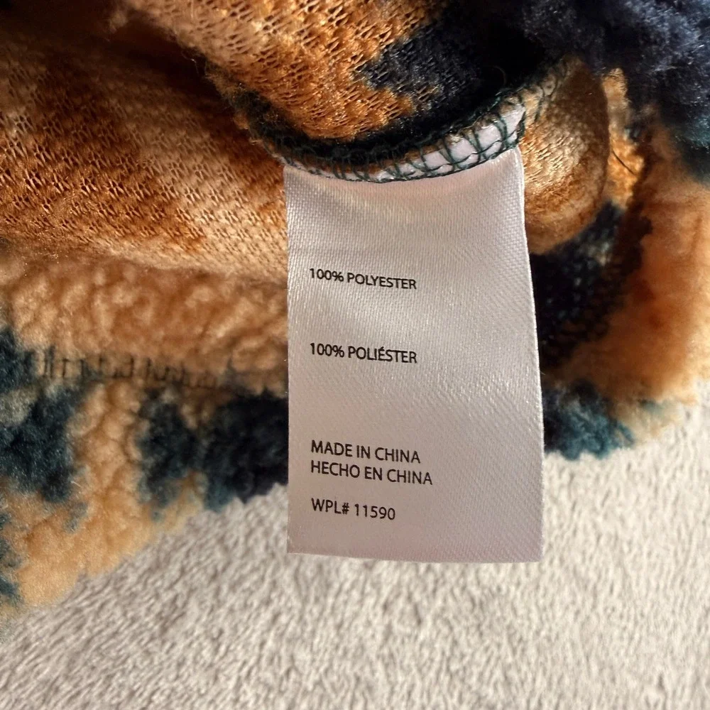 Weatherproof Vintage Mens XL Southwestern Geometric Sherpa Fleece Quarter‎ Zip